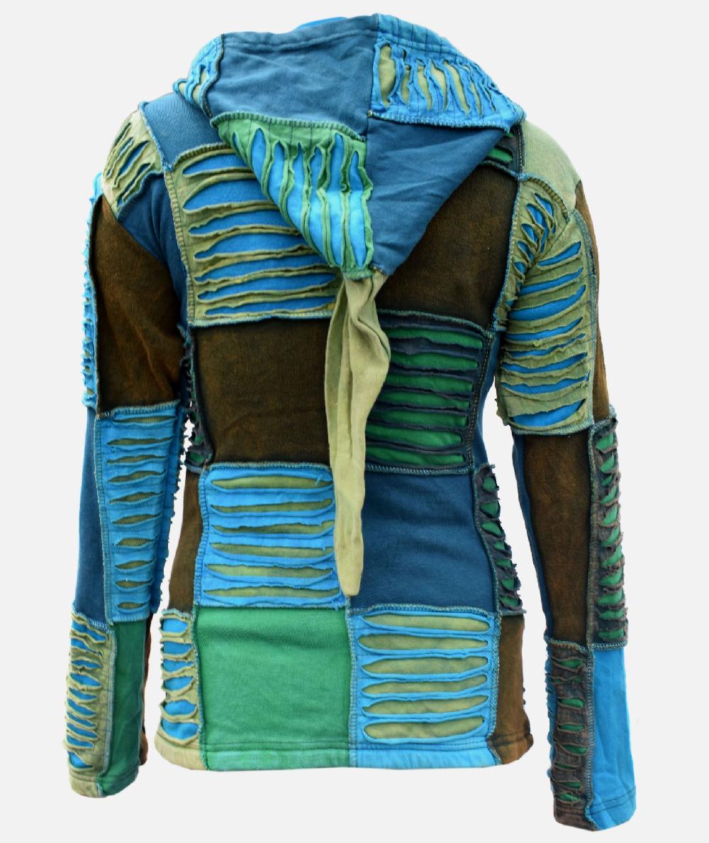 Gheri Blue Pixie Hood Patch Ribs Hoody Summer