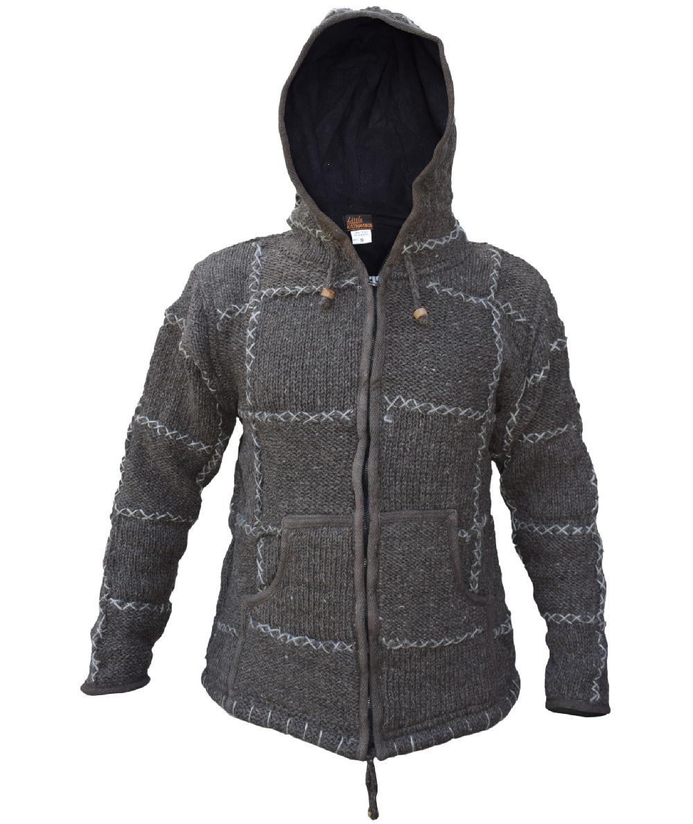 gheri Brown Stitch Patch Jacket