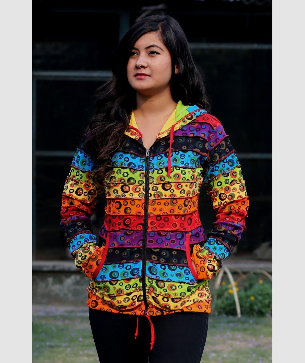 Gheri Bubble Print Psychedelic Ribs Hoody