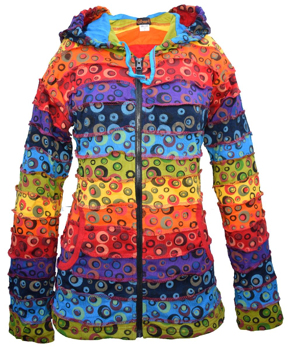gheri Bubble Print Psychedelic Ribs Hoody