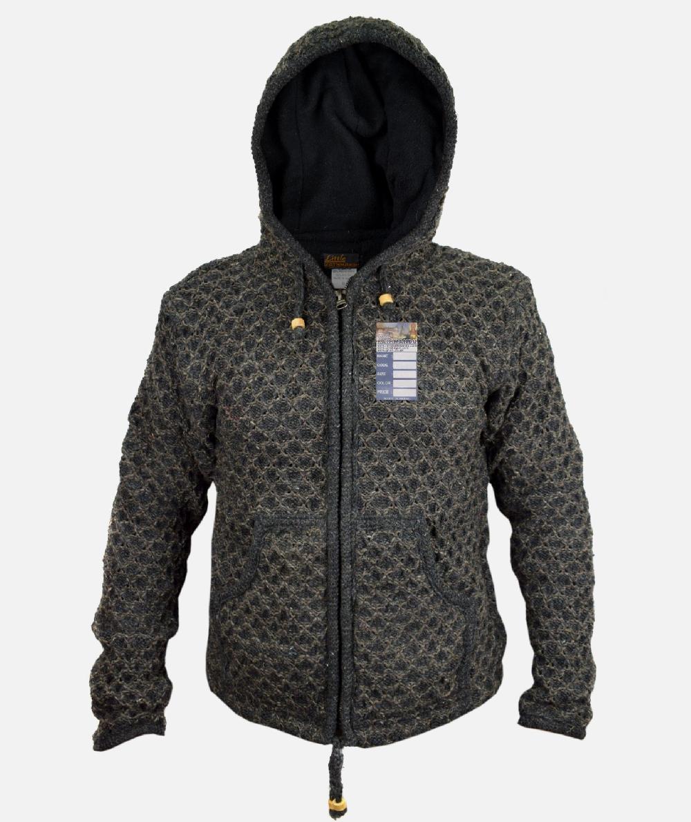 gheri Bubbleknit Charcoal/Brown Jumper Bubble Knit