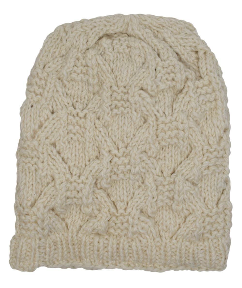 Gheri Cable Knit Slouch Beanie Hat Black