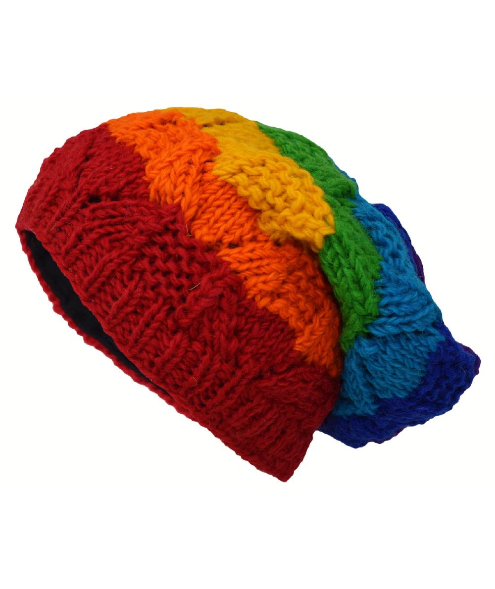 gheri Cable Knit Slouch Beanie Hat Black