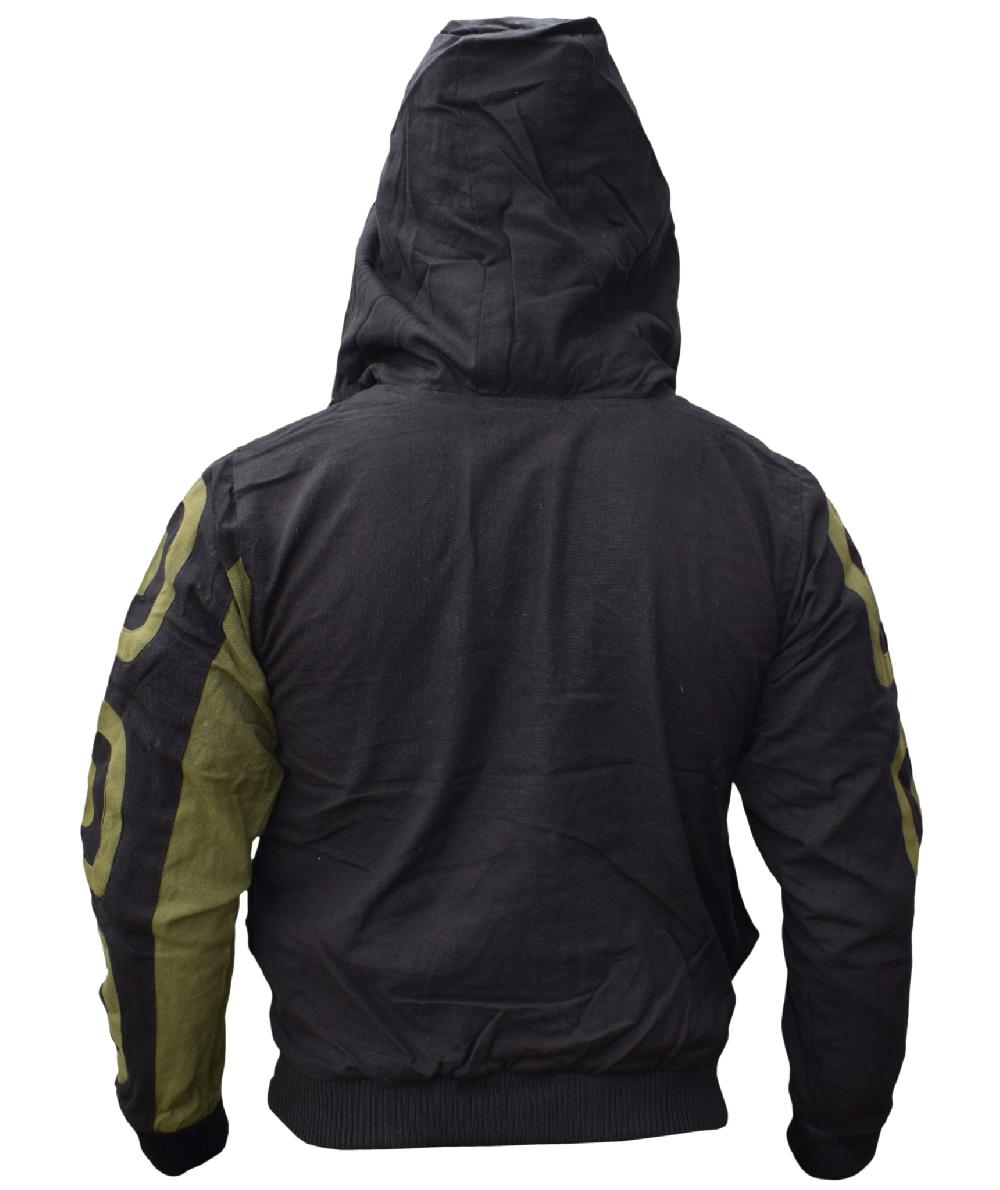 Gheri Double Zip Spiral Cotton Jacket Black