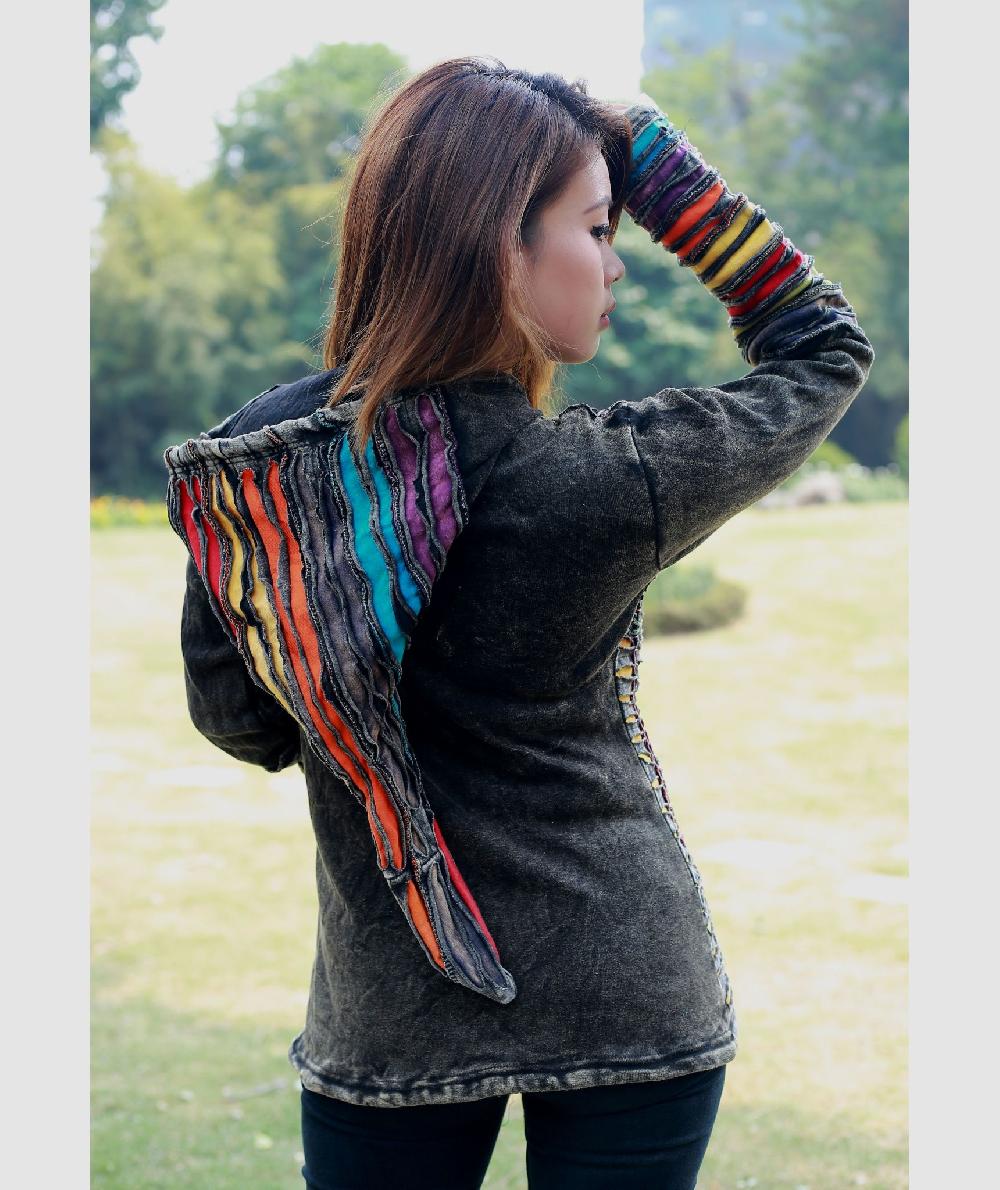 Gheri Dragonfruit Cotton Razor Cut Ribs Hoody