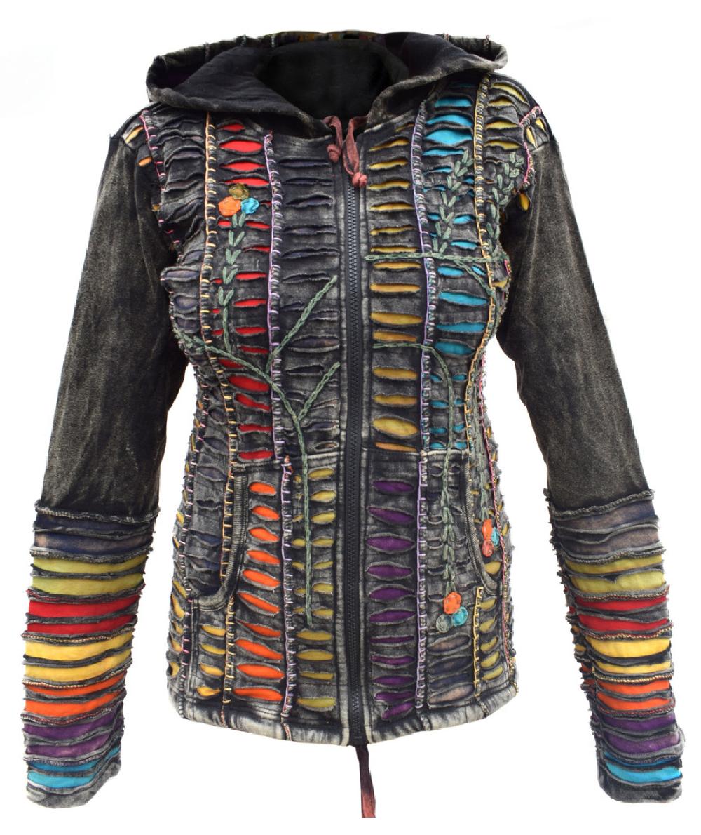 gheri Dragonfruit Cotton Razor cut Ribs Hoody