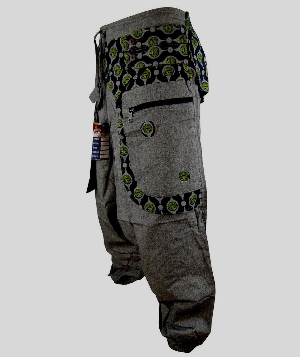 Gheri Drop Crotch Aladdin Eye Trouser Green