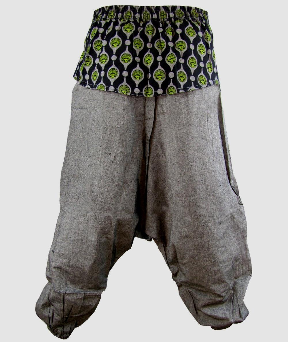 Gheri Drop Crotch Aladdin Eye Trouser Green