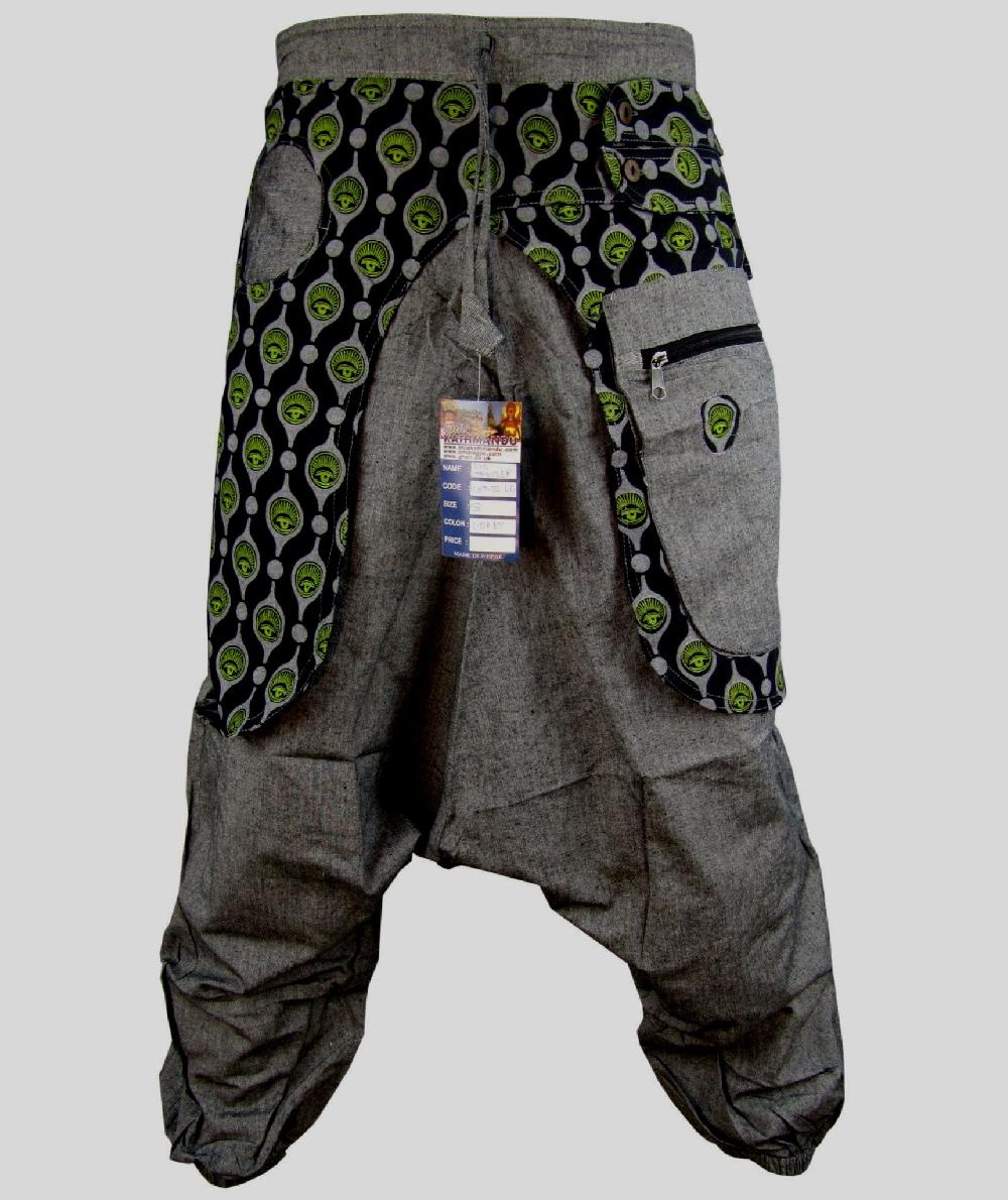 gheri Drop Crotch Aladdin Eye Trouser green