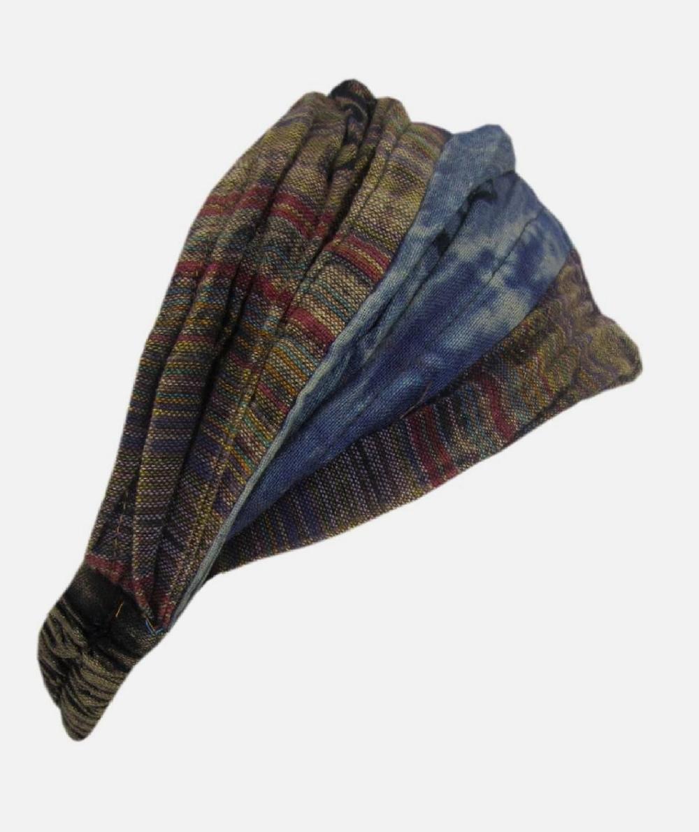 gheri Elastic Headband Striped Brown