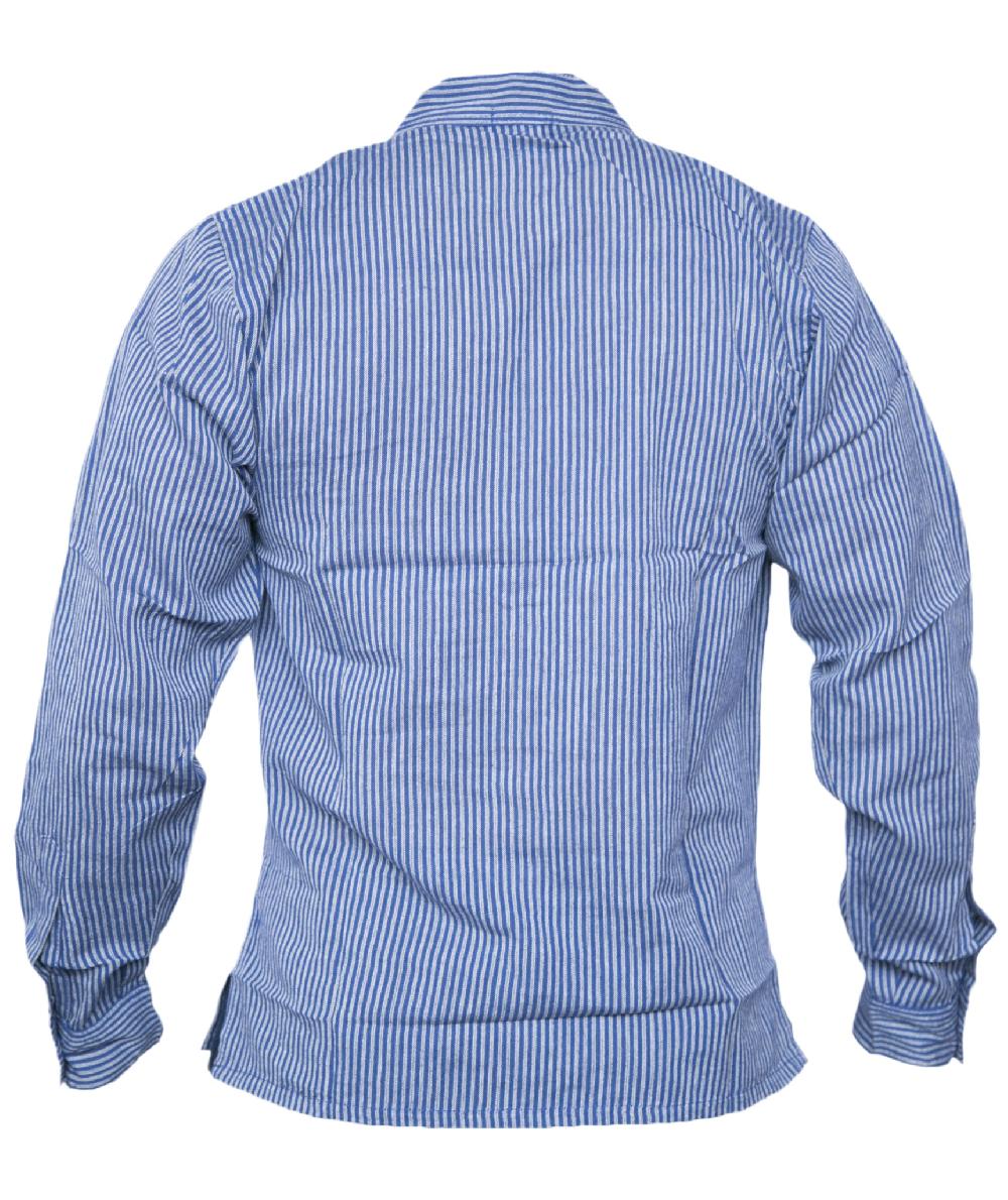 Gheri Full Button Collarless Shirt Light Grey