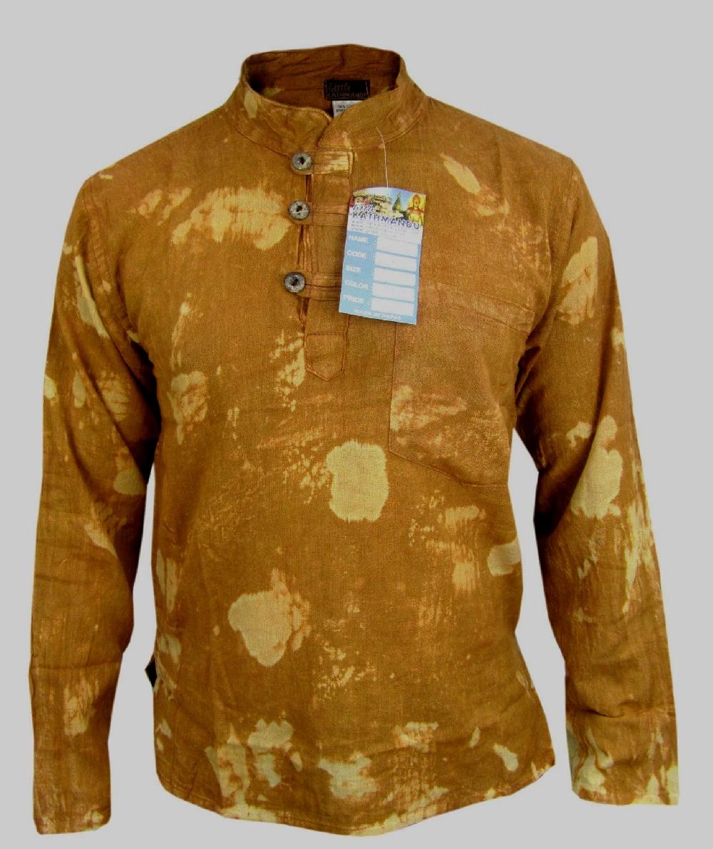 gheri Gold Stonewashed Grandad Shirt