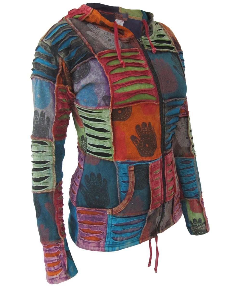 Gheri Handprint Henna Hippy Ribs Hoody