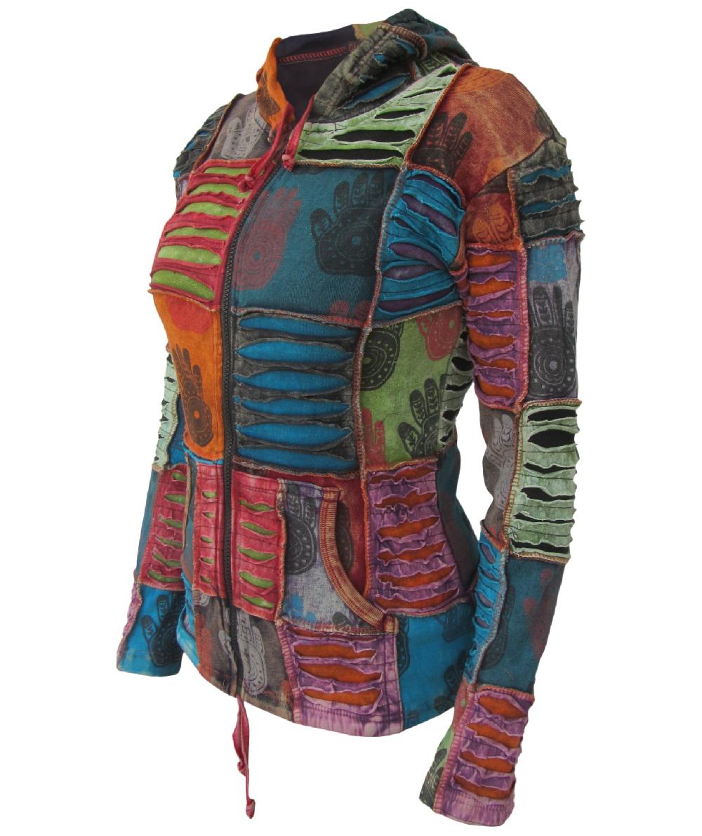 Gheri Handprint Henna Hippy Ribs Hoody