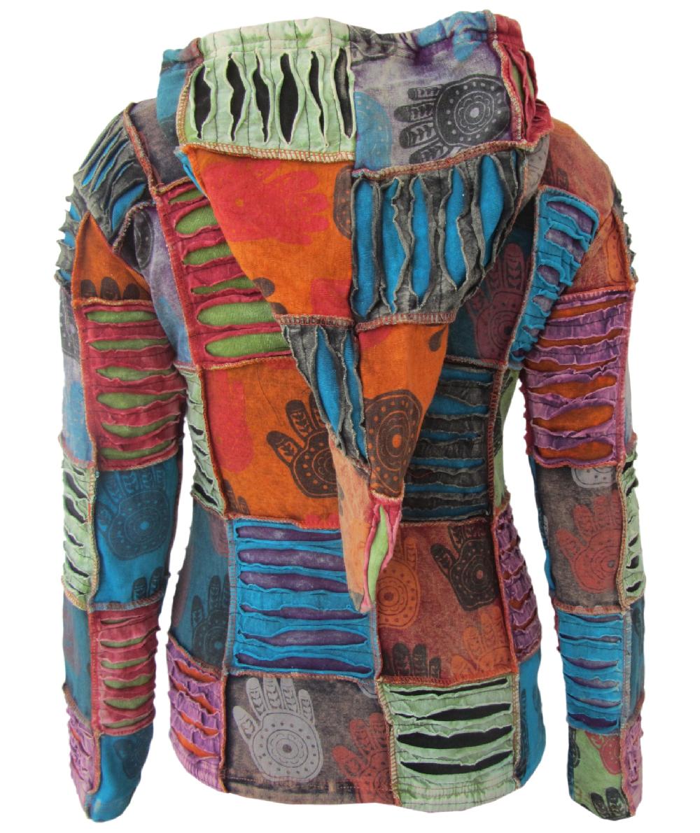 Gheri Handprint Henna Hippy Ribs Hoody
