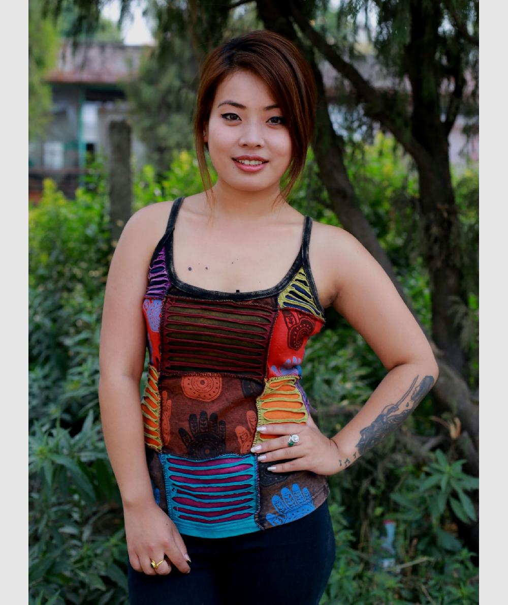 gheri Handprint Henna Tank Top