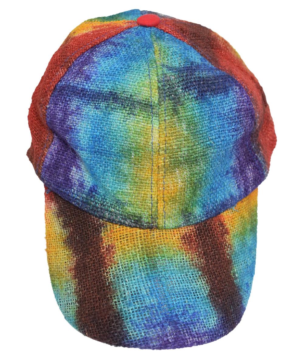 Gheri Hemp Summer Visor Cap Rainbow Tie Dye
