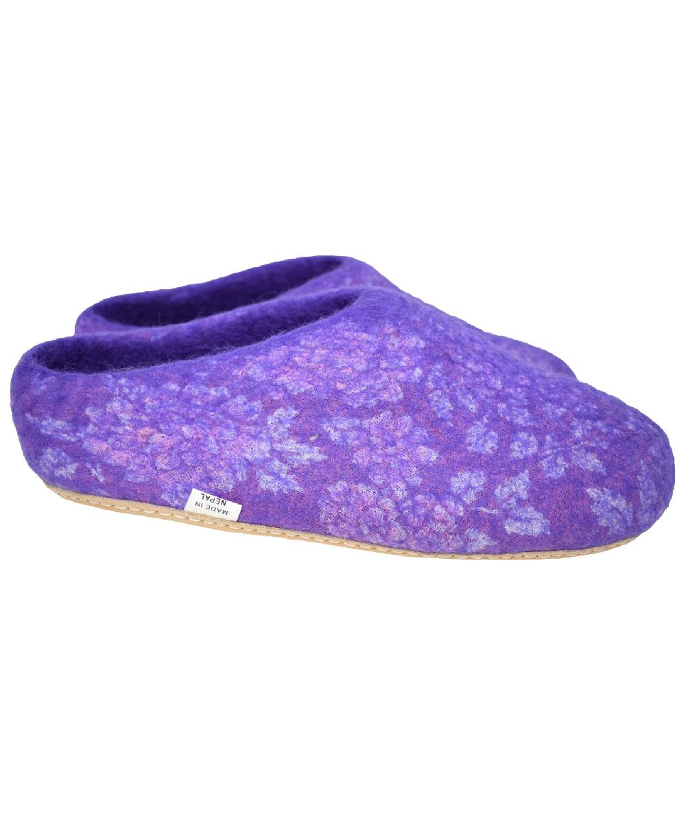 Gheri Home Indoor Mule Wool Felt Slippers RED