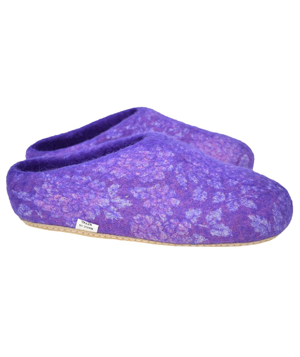 Gheri Home Indoor Mule Wool Felt Slippers RED