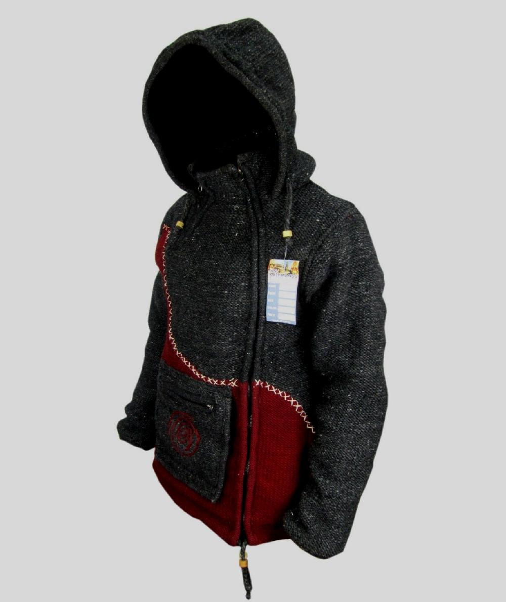 Gheri Maroon Charcoal Kangaroo Jumper