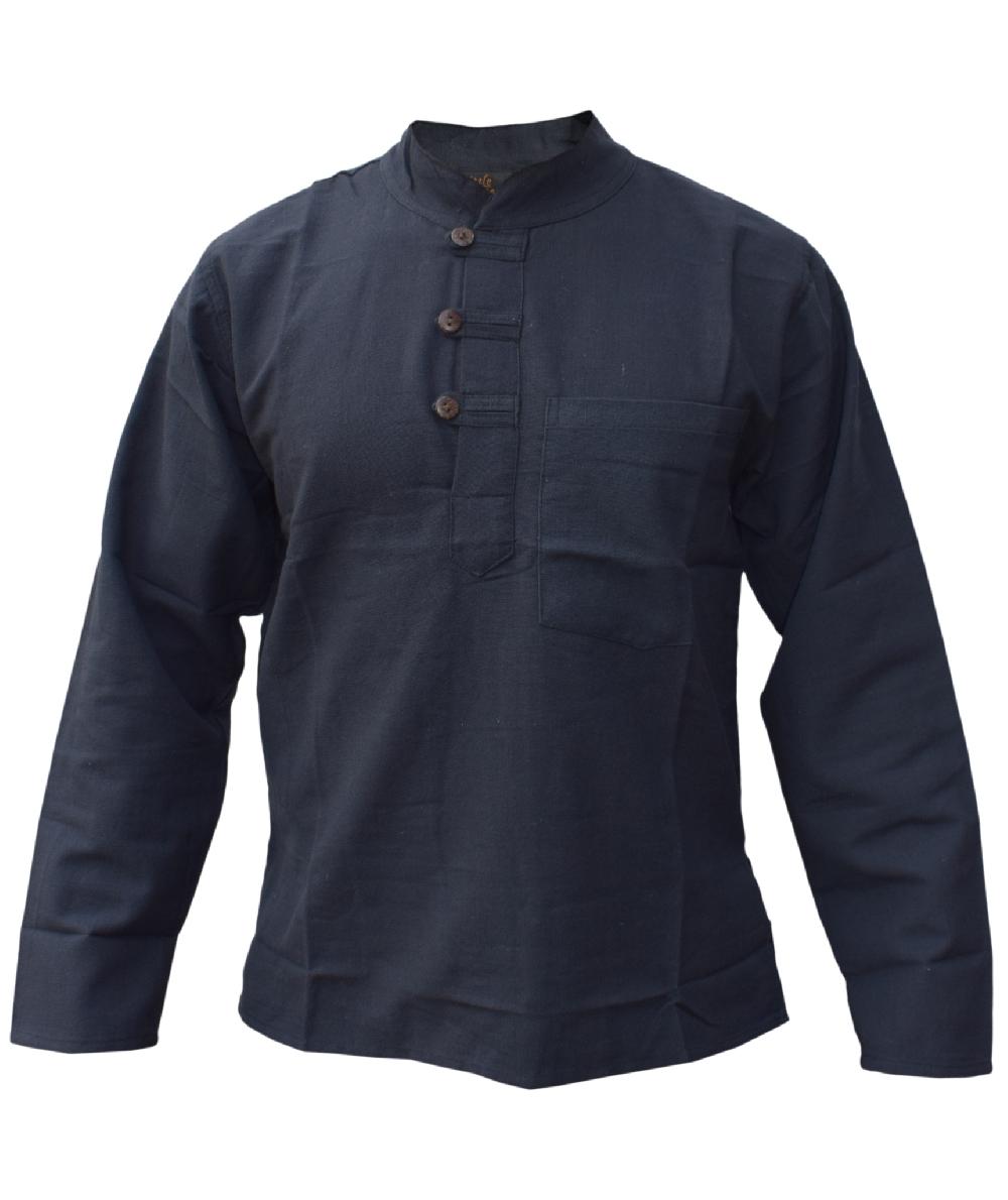 Gheri Men's Hemp Grandad Shirt Brown