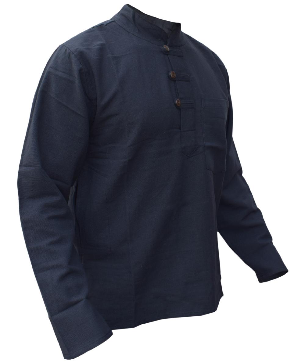 Gheri Men's Hemp Grandad Shirt Brown