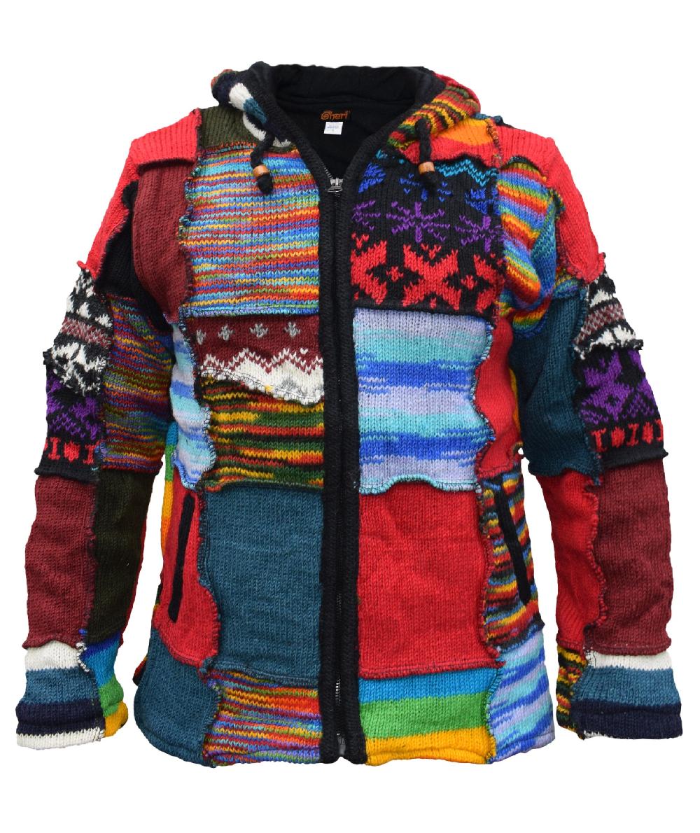 gheri Mens Elven Pixie Patchwork Wool Jacket