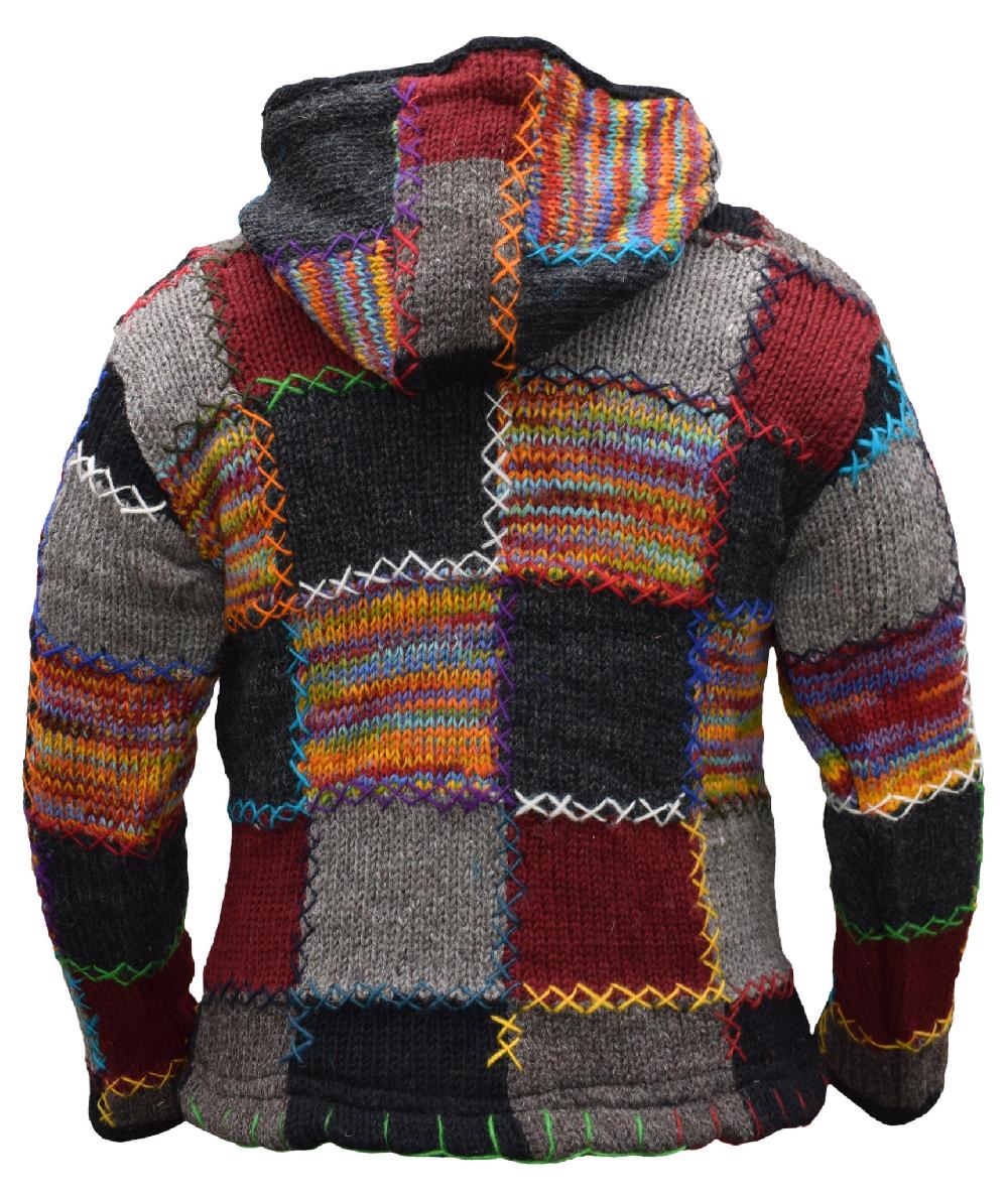 Gheri Mens Tie Dye Patchwork Stich Wool Jacket