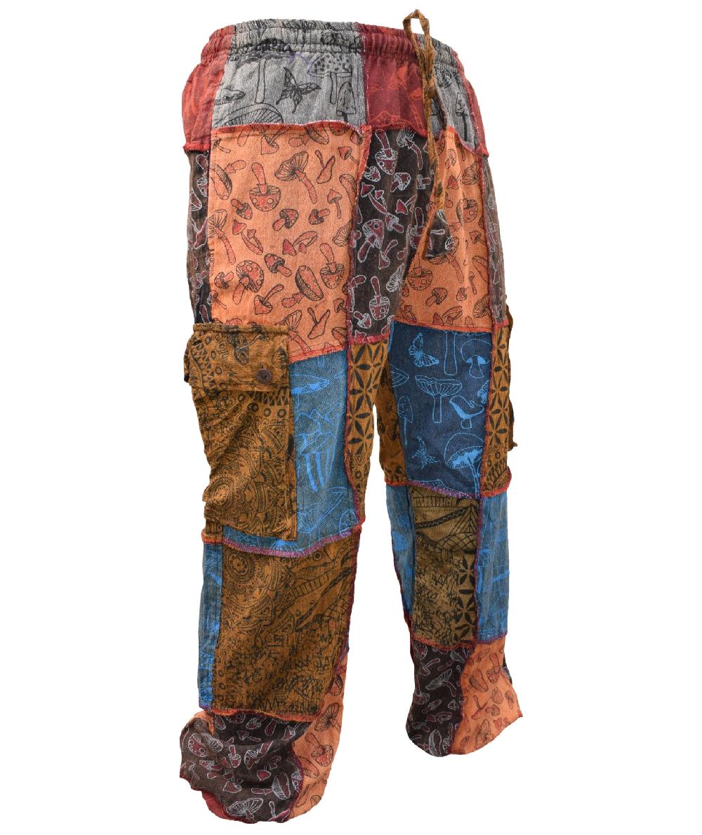 Gheri Mushroom Print Patchwork Loose Trouser