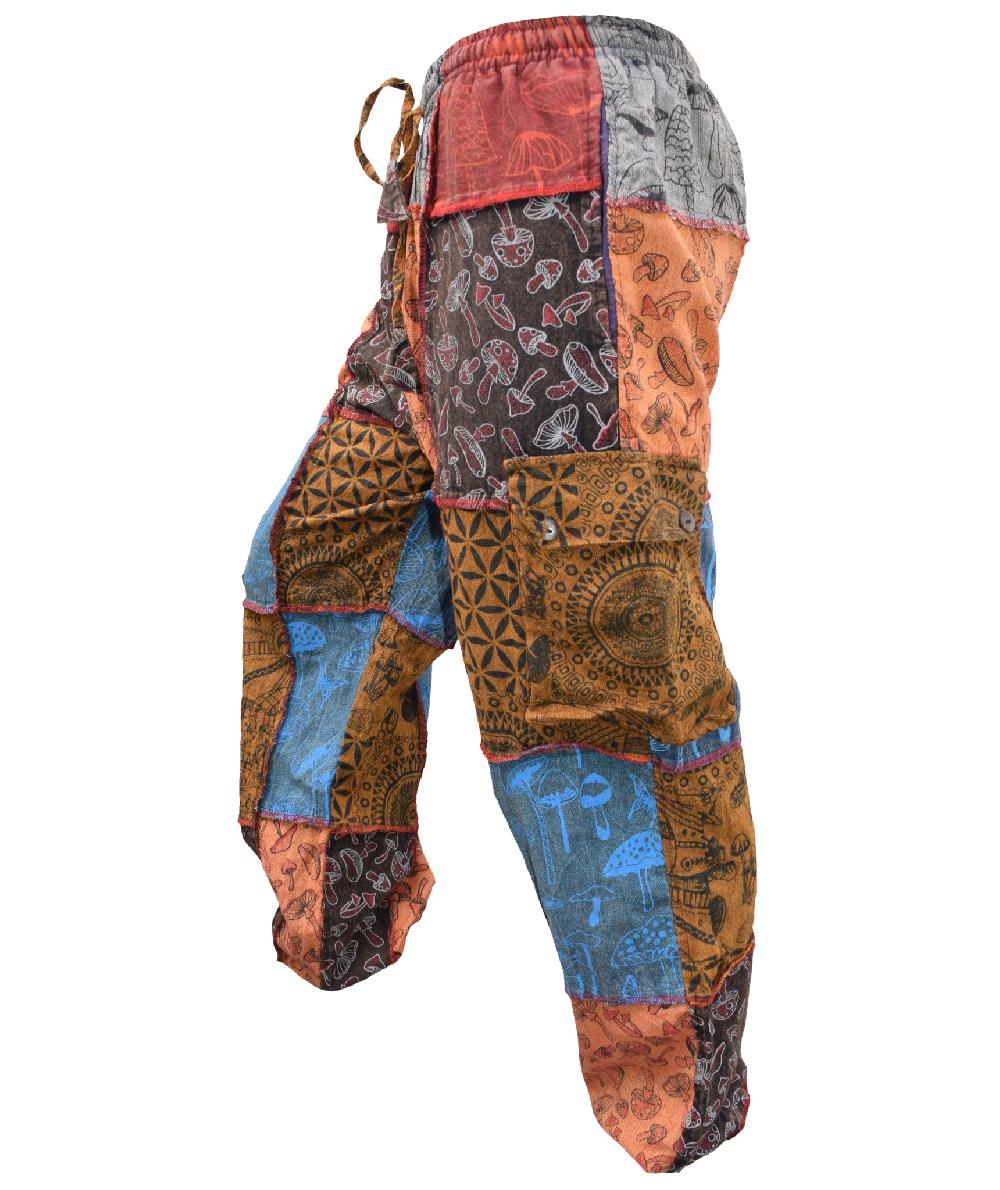 Gheri Mushroom Print Patchwork Loose Trouser