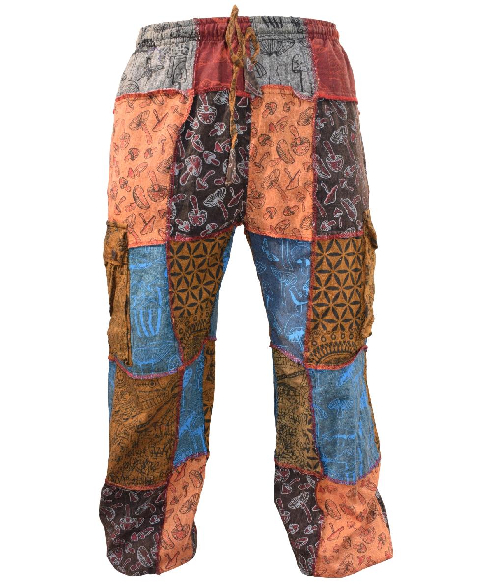 gheri Mushroom Print Patchwork Loose Trouser