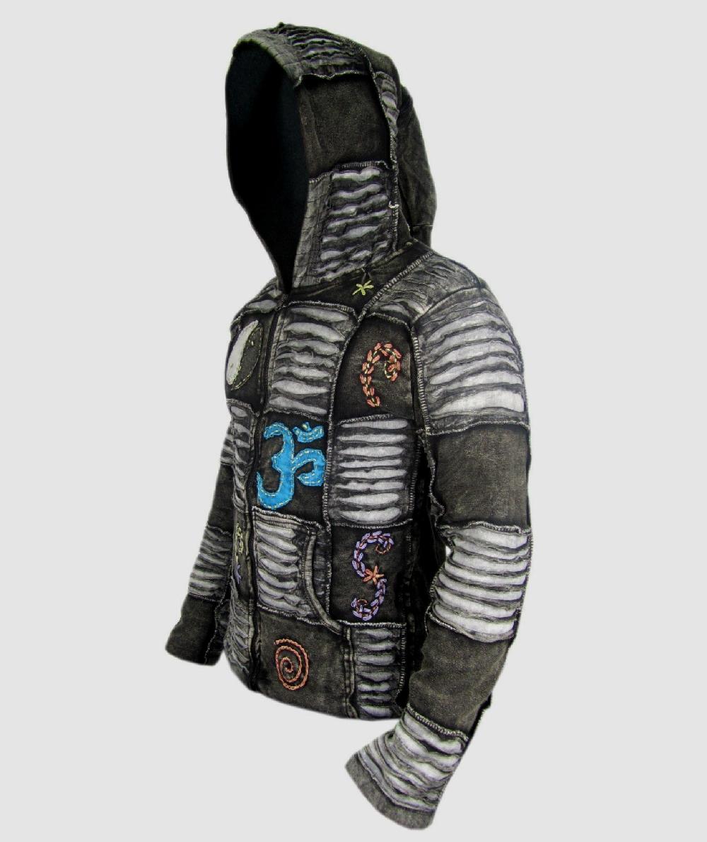 Gheri OM Mens Ribs Hoody Black-winter