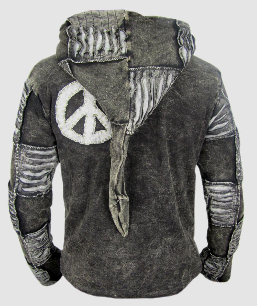 Gheri OM Mens Ribs Hoody Black-winter