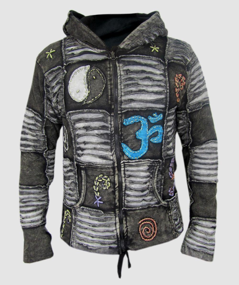 gheri OM Mens Ribs Hoody black-winter