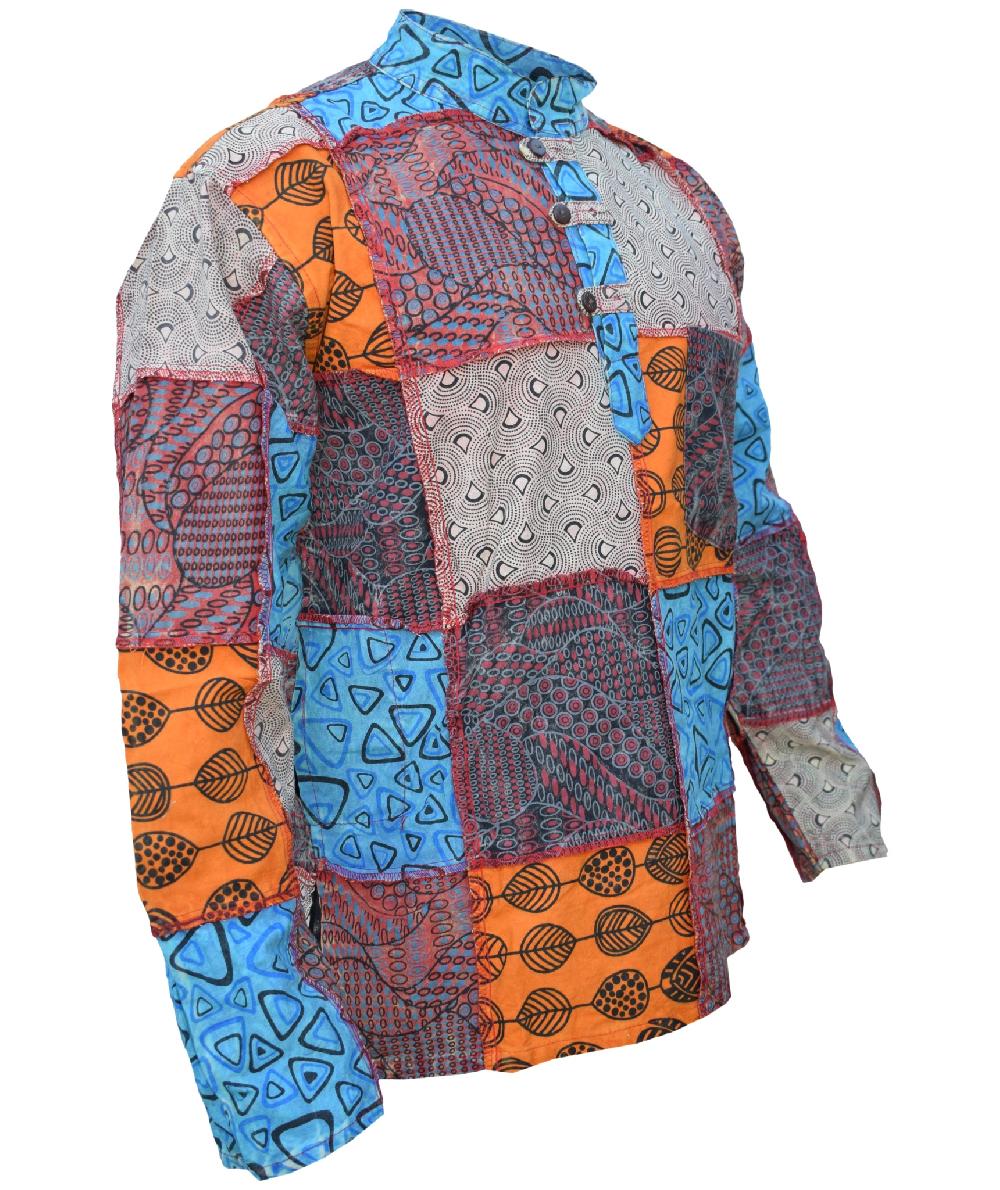 Gheri Paisley Patch Grandad Shirt