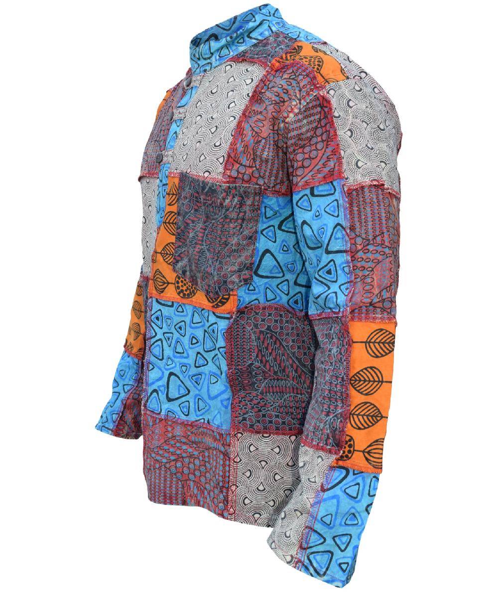 Gheri Paisley Patch Grandad Shirt