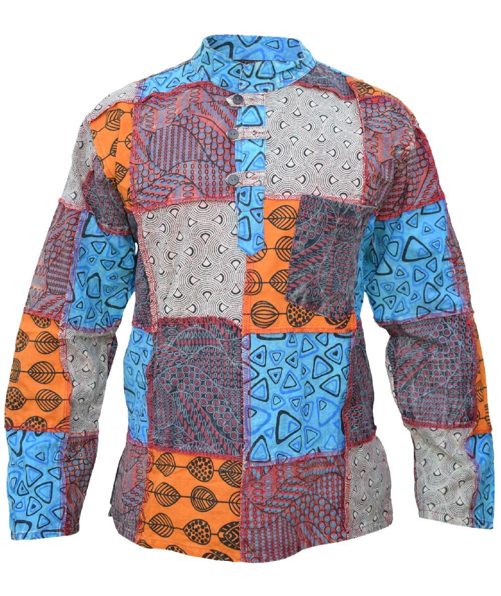 gheri Paisley Patch Grandad Shirt