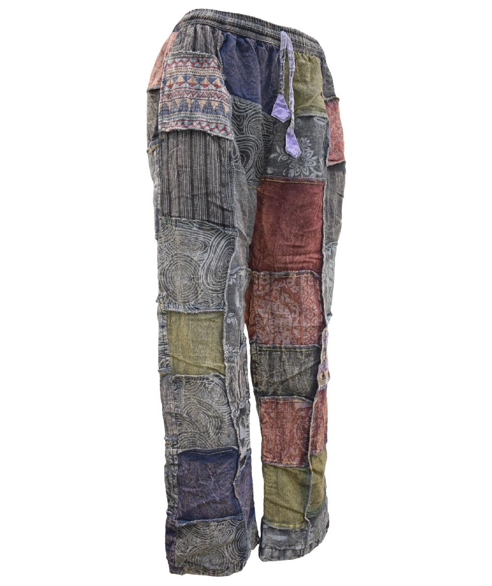 Gheri Patchwork Fleece Lined Trouser Green Tone