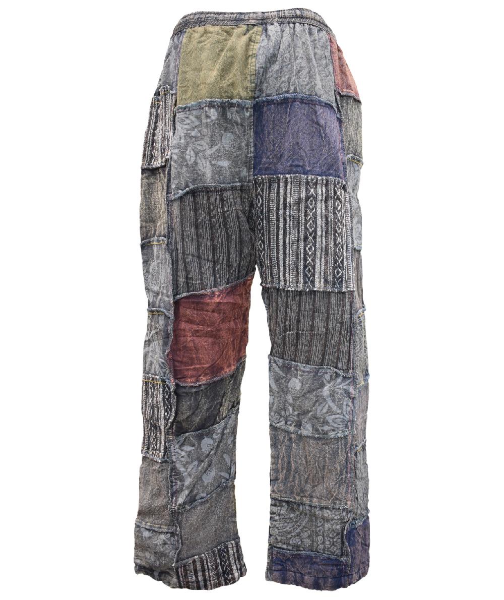 Gheri Patchwork Fleece Lined Trouser Green Tone