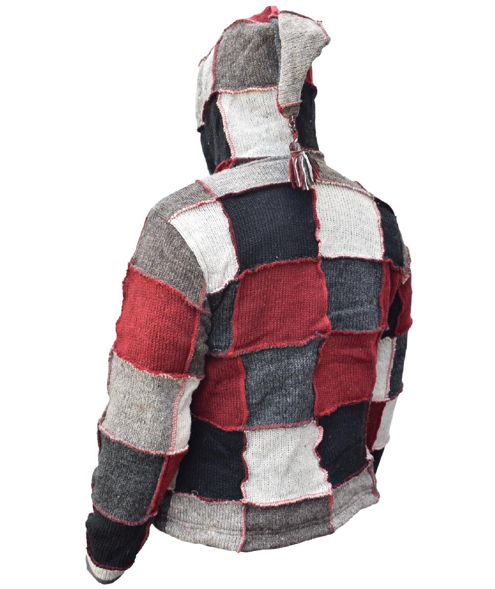 Gheri Patchwork Pixie Hood Woolen Jumper