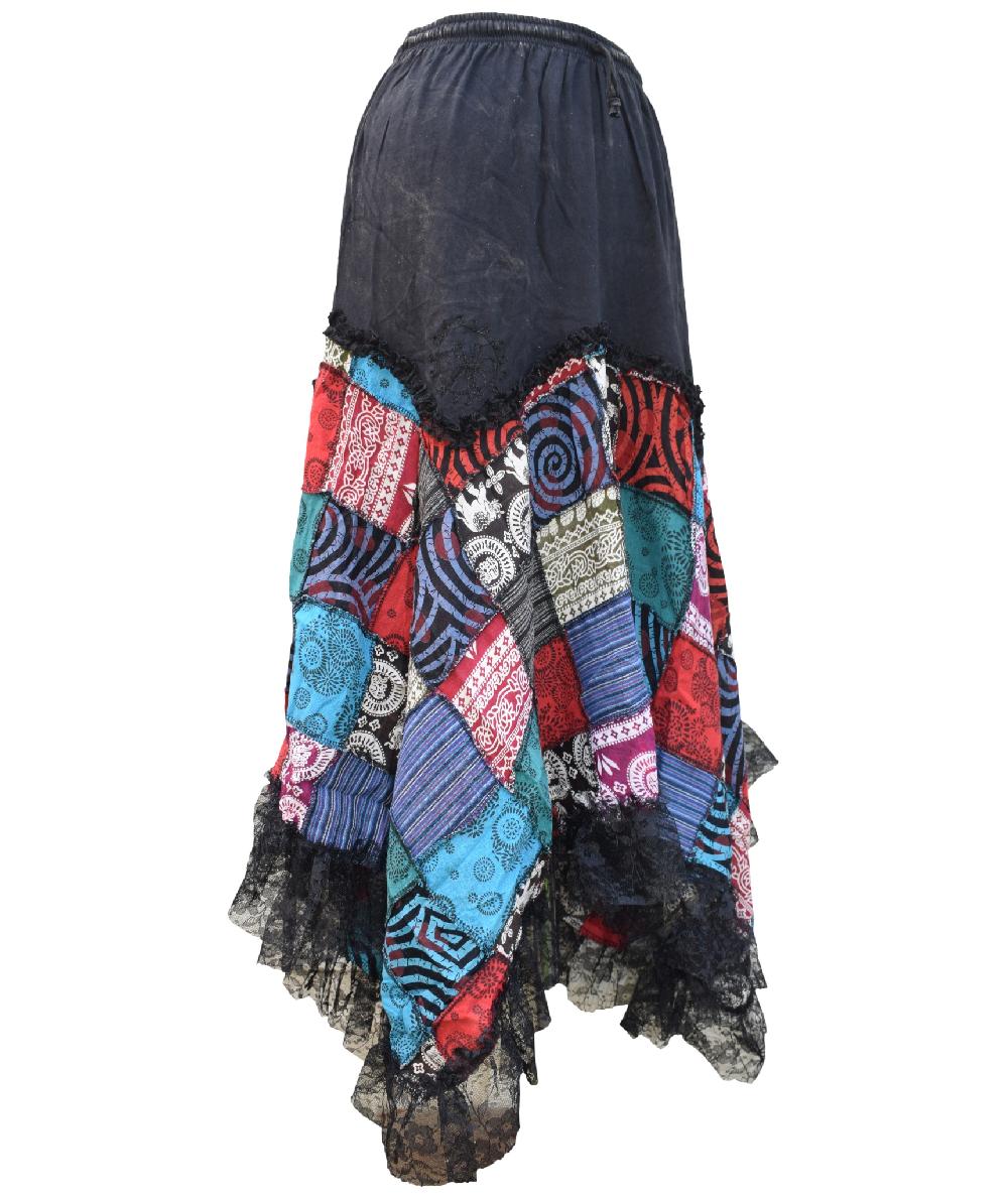 Gheri Patchwork Pixie Skirt Black