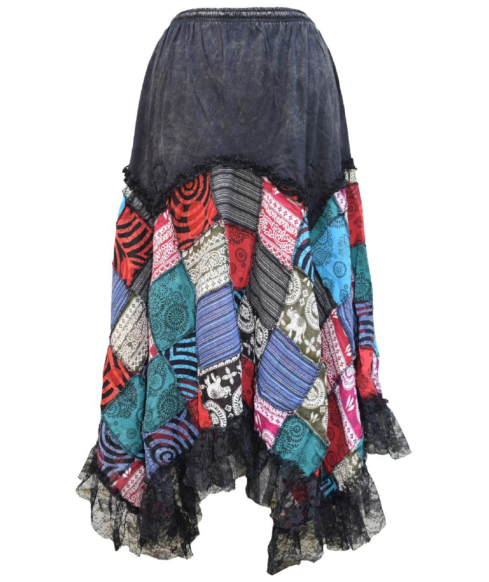 Gheri Patchwork Pixie Skirt Black