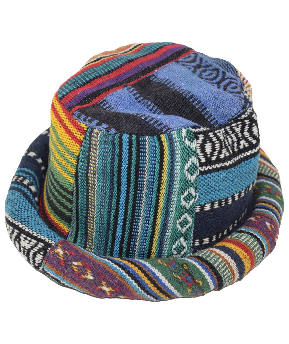Gheri Patchwork Roll Brim Bucket Hat