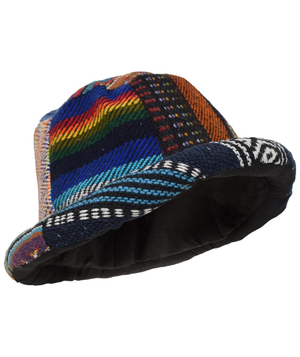 Gheri Patchwork Roll Brim Bucket Hat