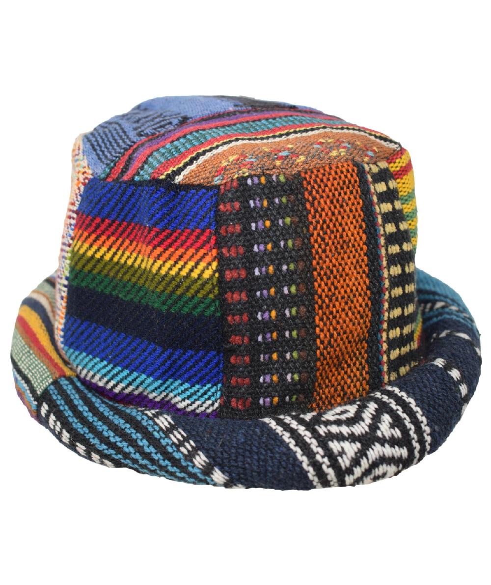 gheri Patchwork Roll Brim Bucket Hat