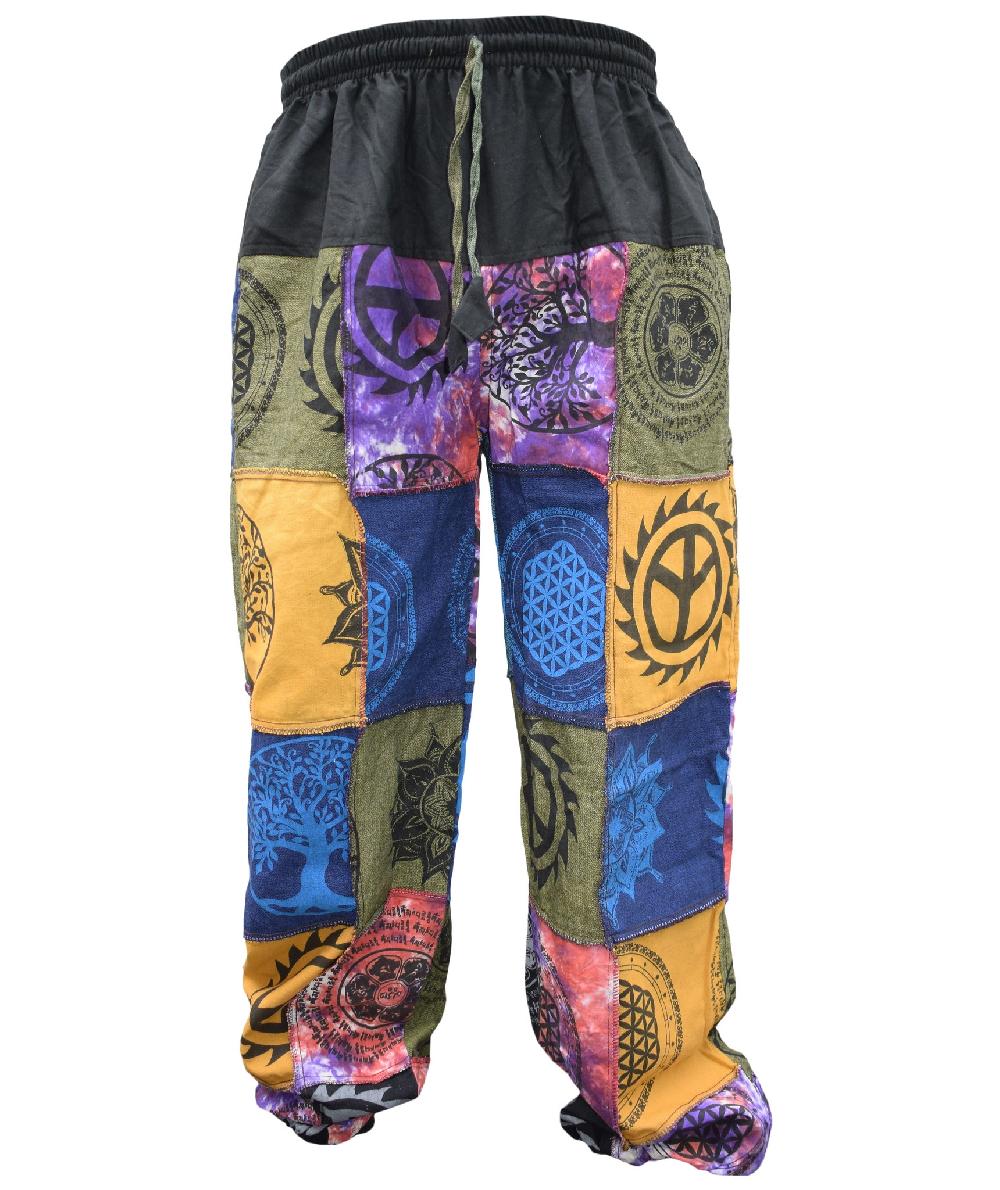 Gheri Patchwork Tie Dye Genie Parachute Yoga Pants