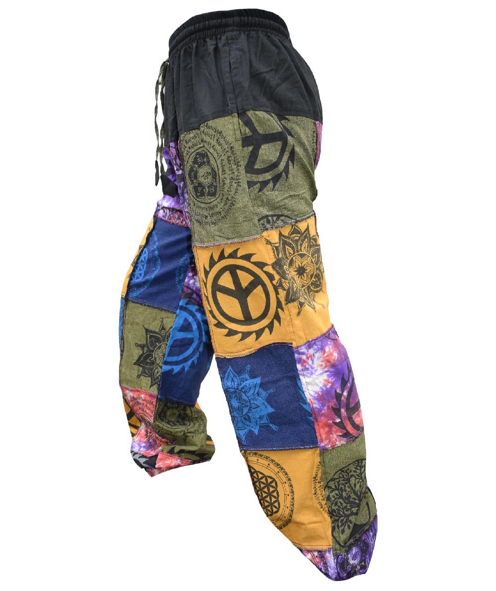Gheri Patchwork Tie Dye Genie Parachute Yoga Pants