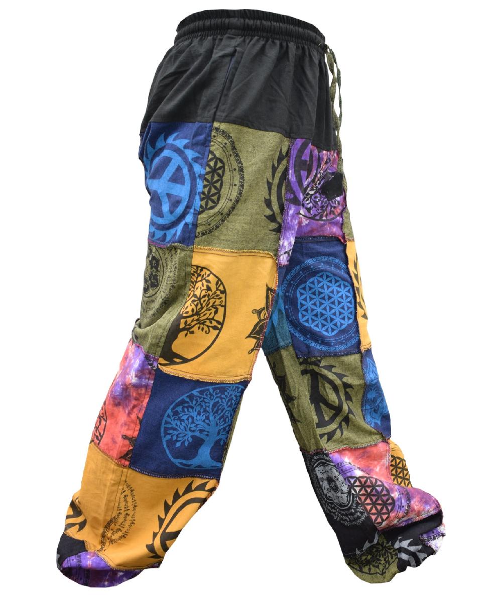 gheri Patchwork Tie Dye Genie Parachute Yoga Pants
