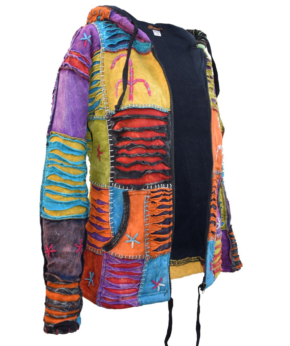 Gheri Pixie Hood Embroidery Patch Ribs Hoody