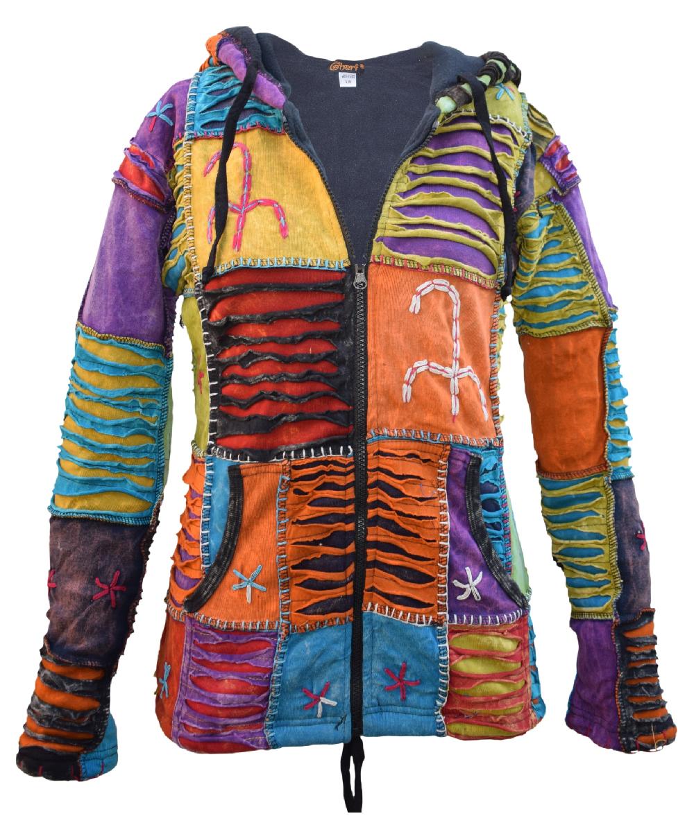 gheri Pixie Hood Embroidery Patch Ribs Hoody